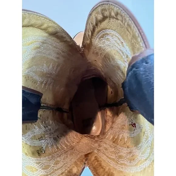 Tony Lama Boots Mens 8.5 B leather Cowboy Western - Picture 15 of 16